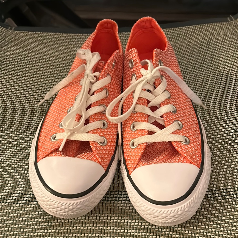 Converse all star shoes orange size 8